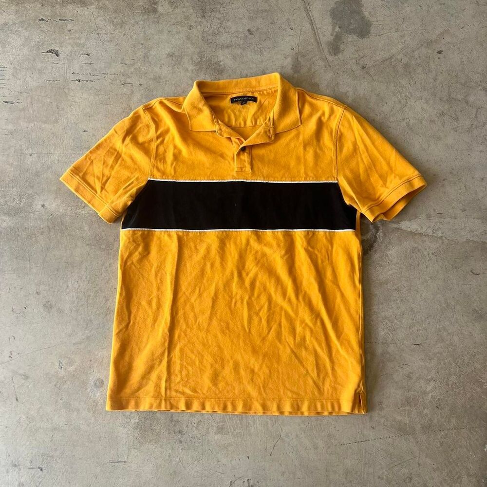 Banana Republic y2k Polo yellow mens size M Medium